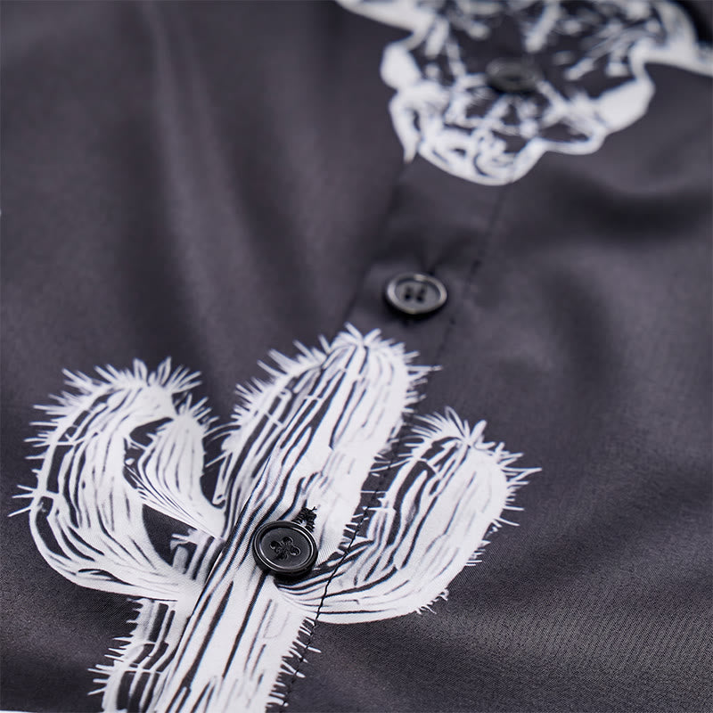 Hemd mit auffälligem Western-Motiv: Grafik mit Kaktus und Longhorn - image 5