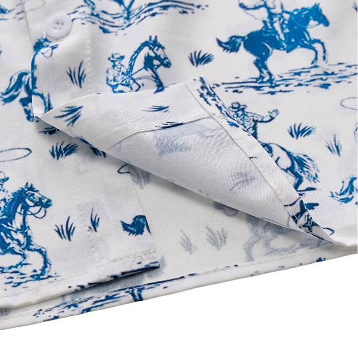 Blau-weißes Ride Into Style Classic Cowboy Charm Hemd - image 6