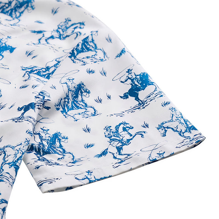 Blau-weißes Ride Into Style Classic Cowboy Charm Hemd - image 7