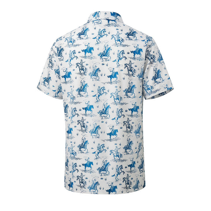 Blau-weißes Ride Into Style Classic Cowboy Charm Hemd - image 9