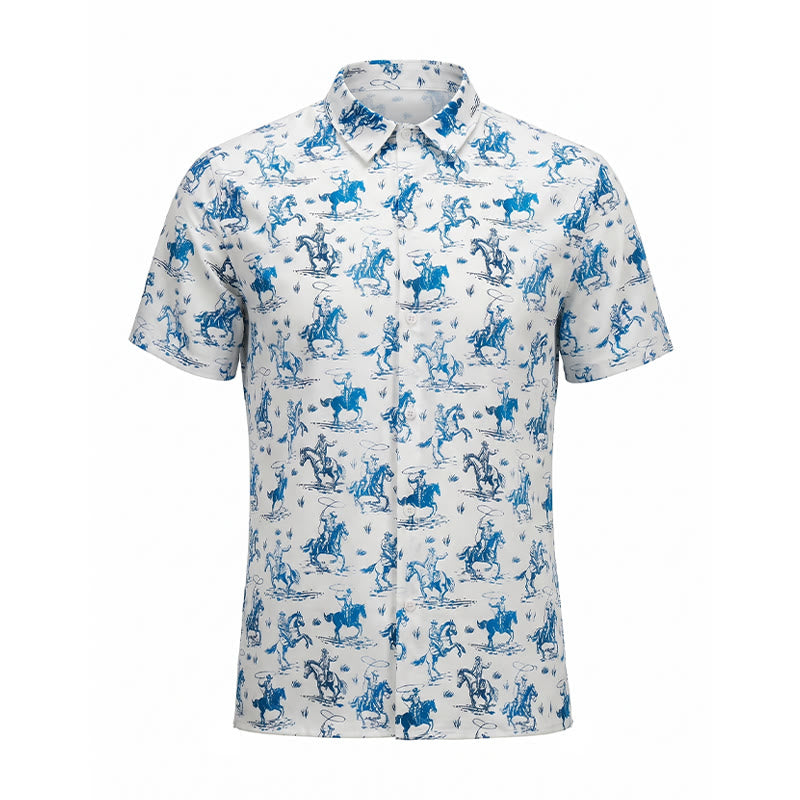 Blau-weißes Ride Into Style Classic Cowboy Charm Hemd - image 8