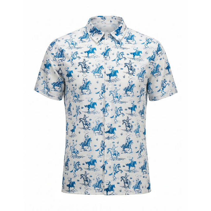 Blau-weißes Ride Into Style Classic Cowboy Charm Hemd - image 8