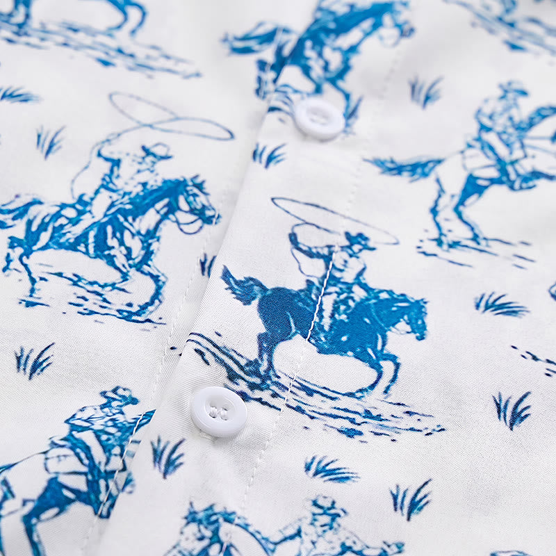 Blau-weißes Ride Into Style Classic Cowboy Charm Hemd - image 4