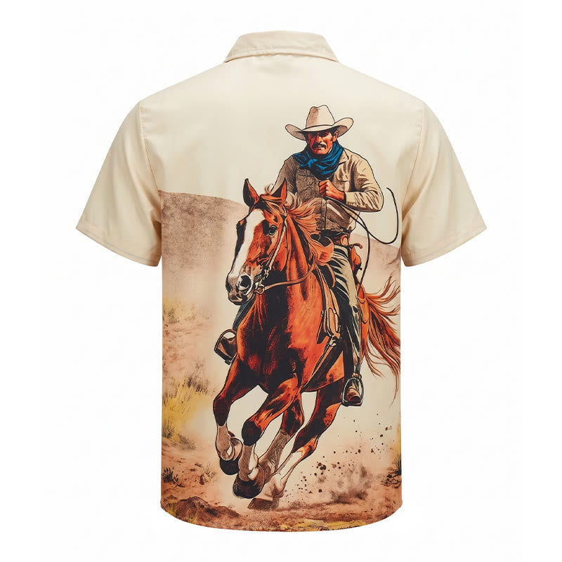 Westernhemd mit Cowboy-Print und einsamer Reiter - image 9
