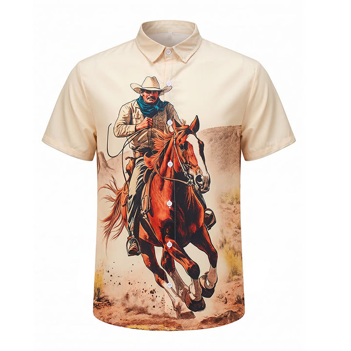 Westernhemd mit Cowboy-Print und einsamer Reiter - image 8