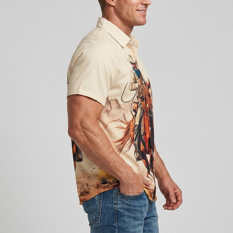 Westernhemd mit Cowboy-Print und einsamer Reiter - image 3
