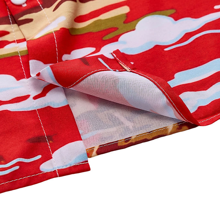 Rotes Wildwest-Wüsten-Cowboy- und Kaktus-Kunstdruck-Shirt - image 7