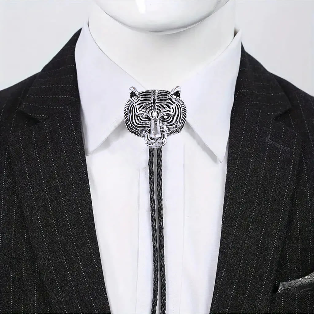 Bolotie aus Metall im Western-Retro-Stil mit Tigerkopf - image 2