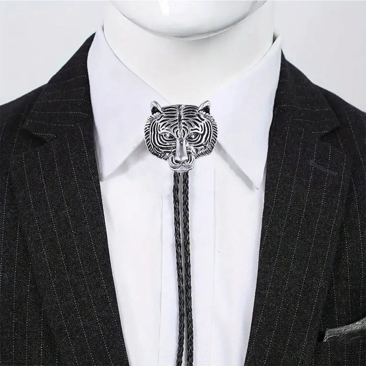 Bolotie aus Metall im Western-Retro-Stil mit Tigerkopf - image 2