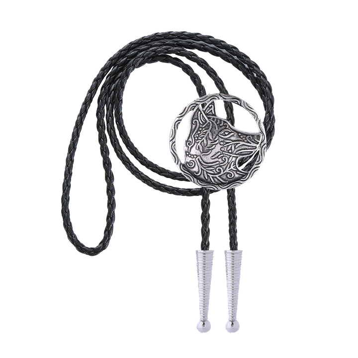 Vintage Antik Gold Hohlwolfkopf Bolo Krawatte - image 11