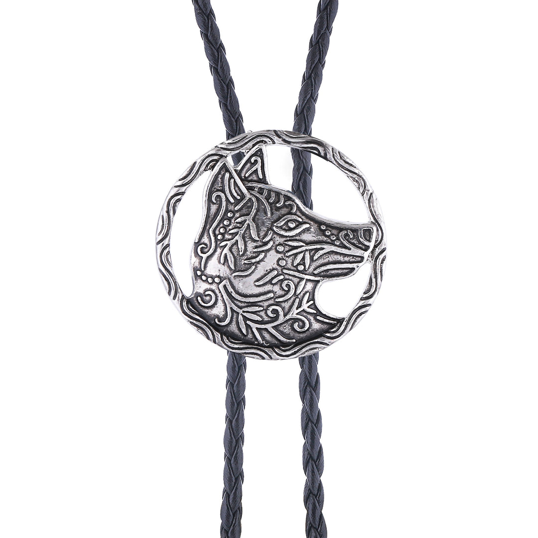 Vintage Antik Gold Hohlwolfkopf Bolo Krawatte - image 9