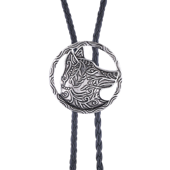 Vintage Antik Gold Hohlwolfkopf Bolo Krawatte - image 9