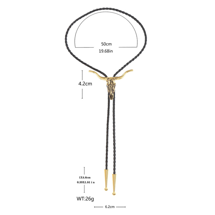 Retro Longhorn Bull Skull Bolotie - image 11