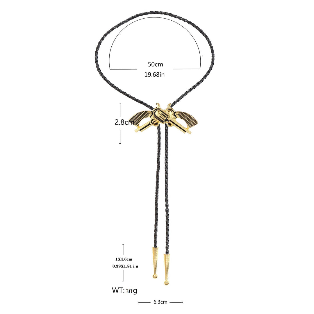 Western-Retro-Bolo-Krawatte mit gekreuzter Pistole - image 6