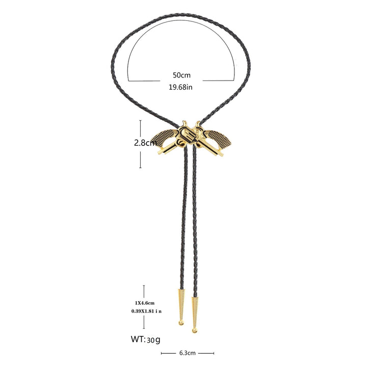 Western-Retro-Bolo-Krawatte mit gekreuzter Pistole - image 6