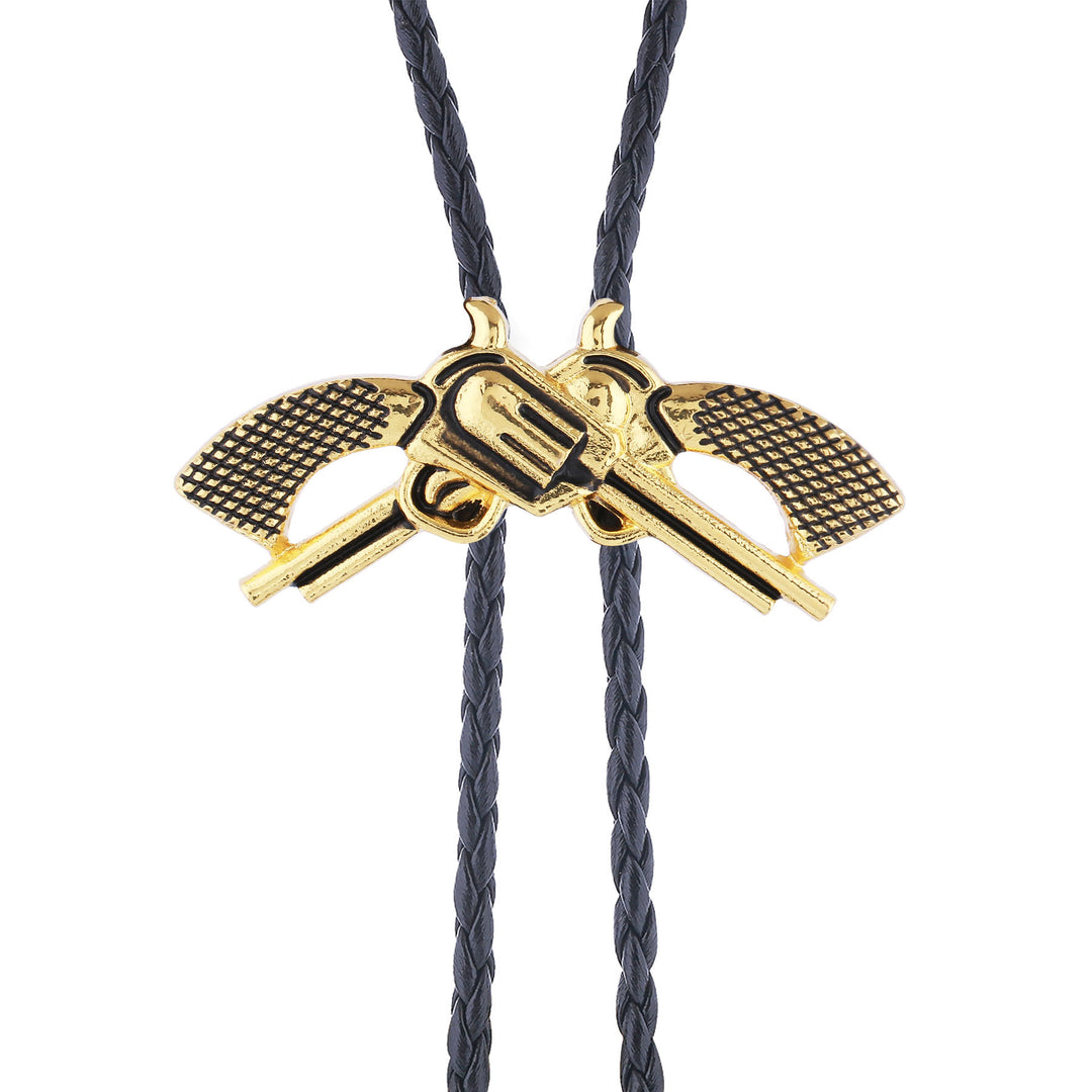 Western-Retro-Bolo-Krawatte mit gekreuzter Pistole - image 3