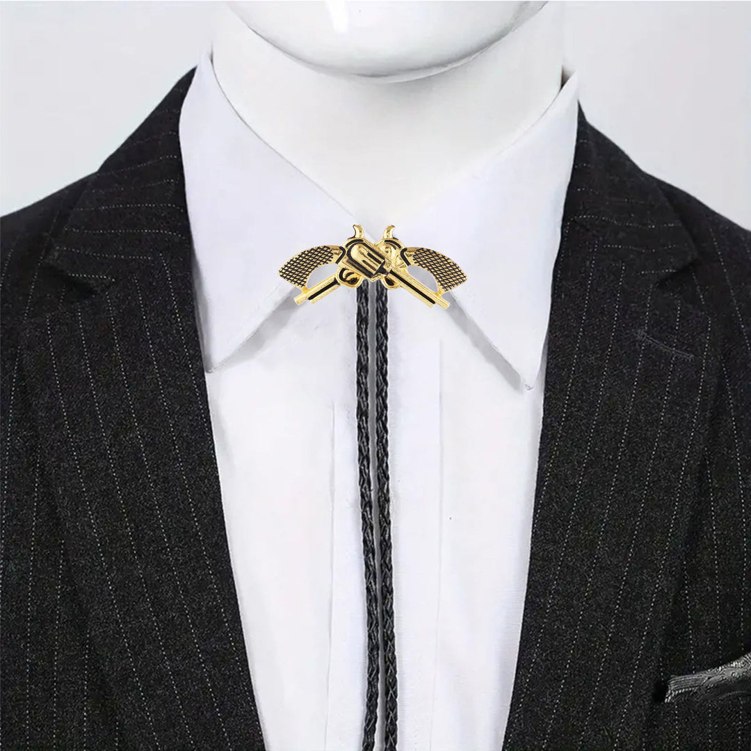 Western-Retro-Bolo-Krawatte mit gekreuzter Pistole - image 2