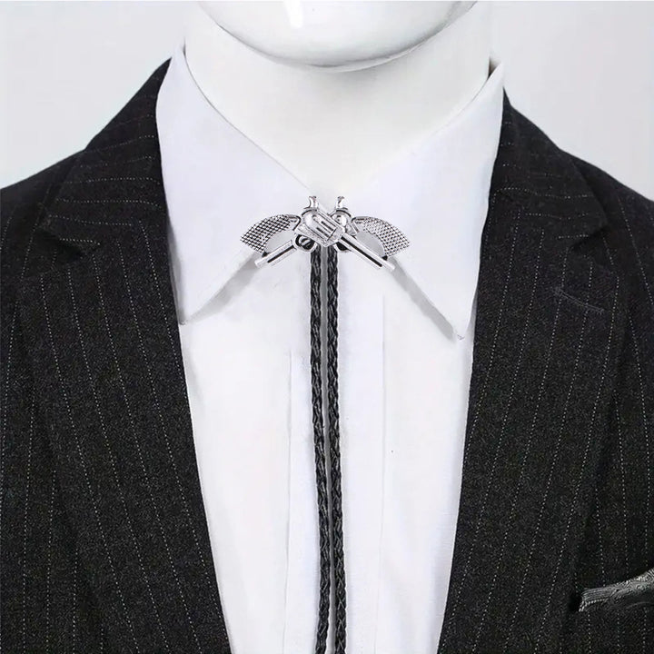 Western-Retro-Bolo-Krawatte mit gekreuzter Pistole - image 7
