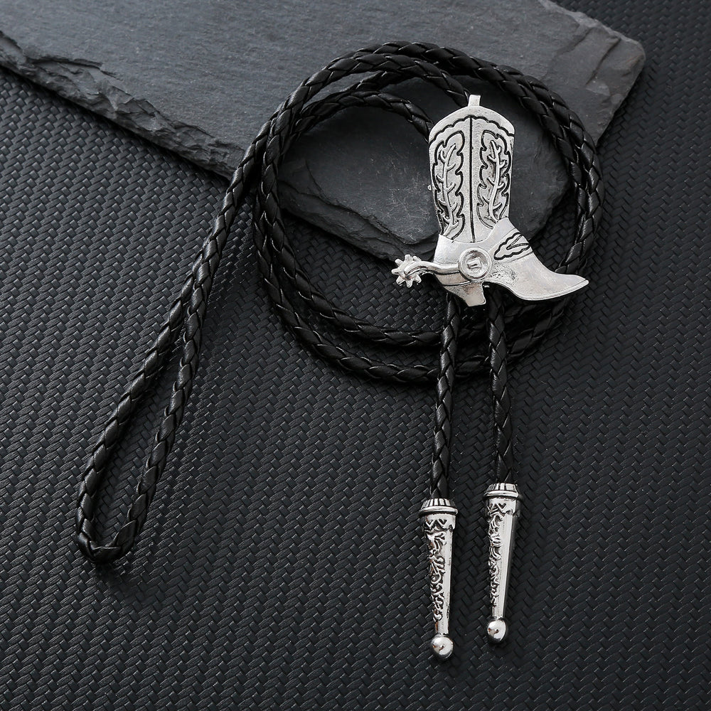 Western Vintage Cowboy Stiefel Bolo Krawatte - Silber - image 1