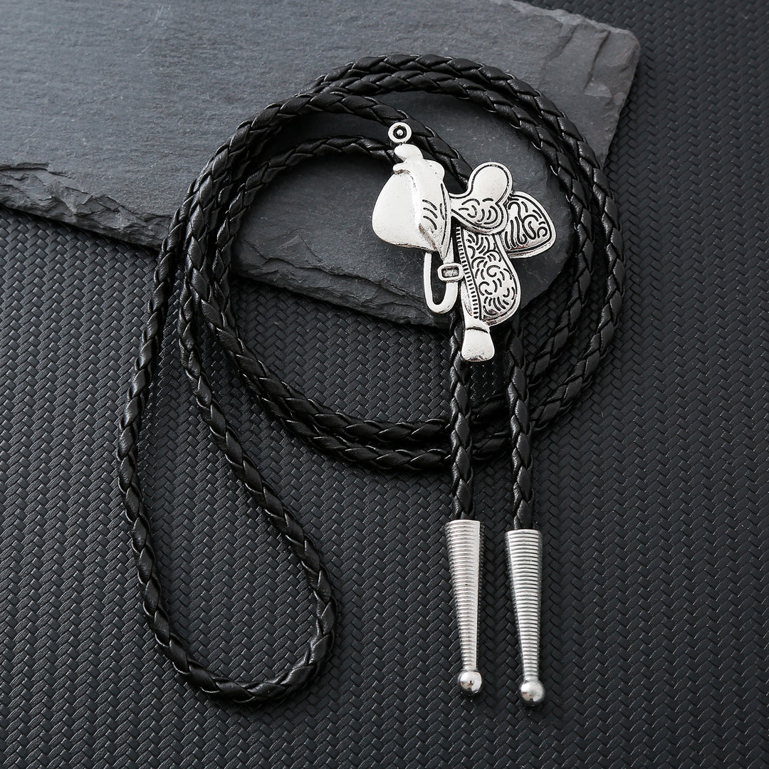 Vintage Pferdesattel Bolo Krawatte  - Silber - image 0