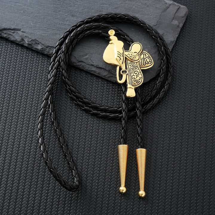 Vintage Pferdesattel Bolo Krawatte  - Golden - image 1