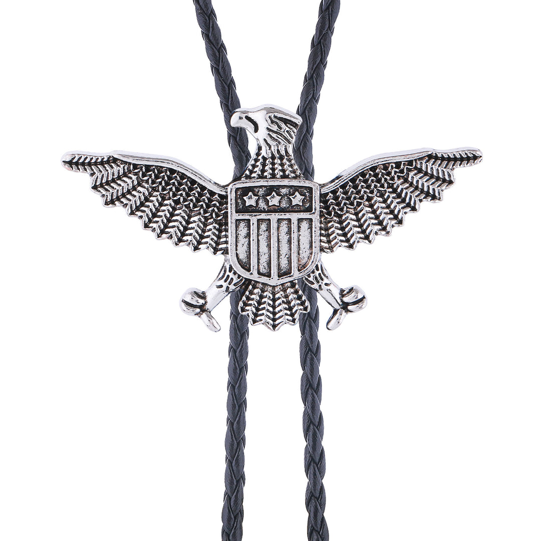 Bolo-Krawatte mit patriotischem Adler-Stern-Schild-Motiv im Western-Stil - image 9