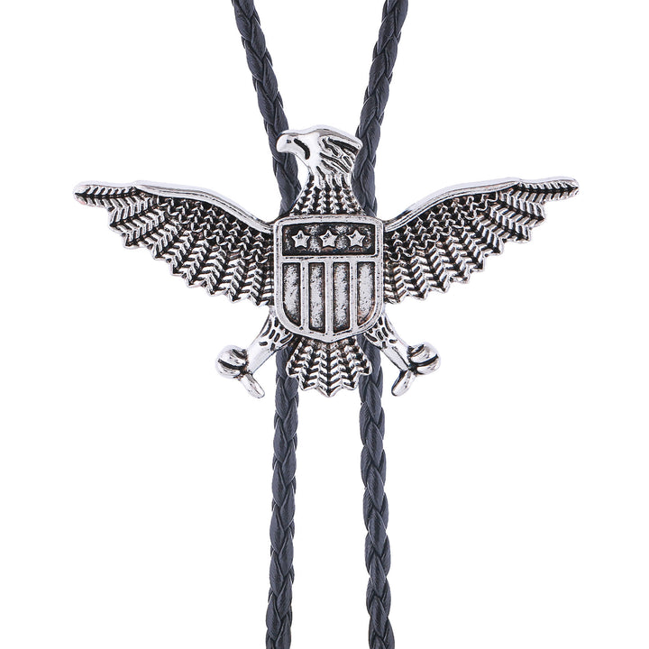 Bolo-Krawatte mit patriotischem Adler-Stern-Schild-Motiv im Western-Stil - image 9