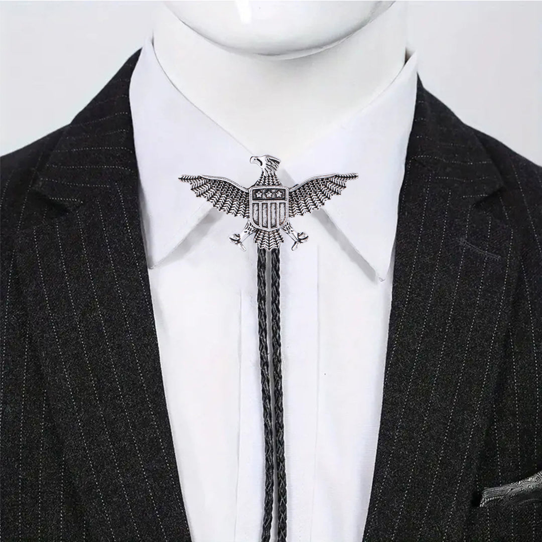 Bolo-Krawatte mit patriotischem Adler-Stern-Schild-Motiv im Western-Stil - image 8