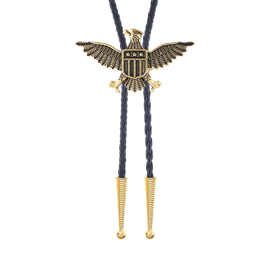Bolo-Krawatte mit patriotischem Adler-Stern-Schild-Motiv im Western-Stil - image 5