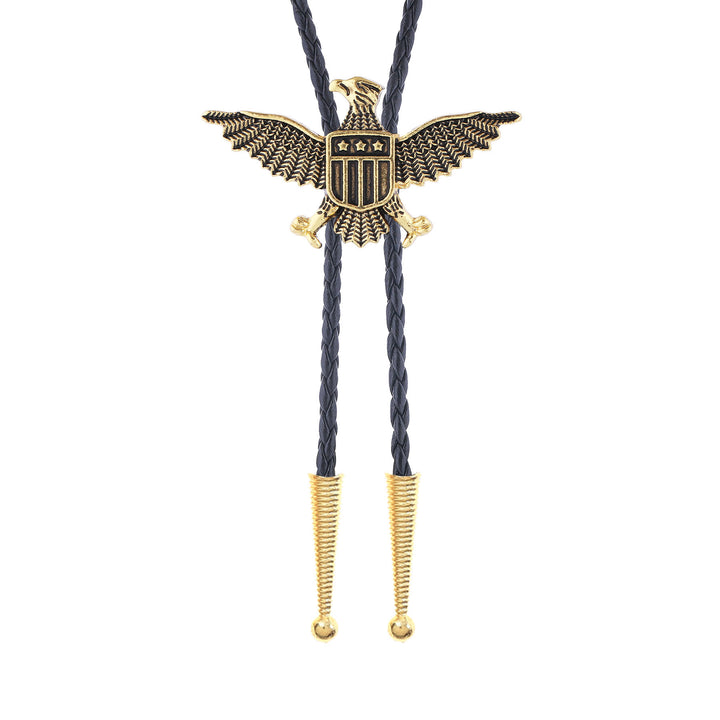Bolo-Krawatte mit patriotischem Adler-Stern-Schild-Motiv im Western-Stil - image 5