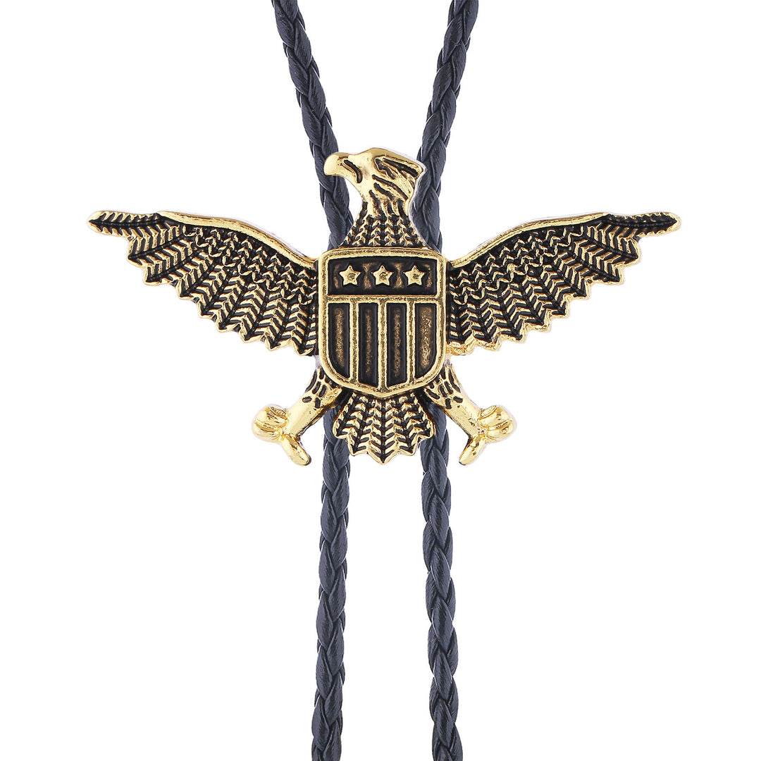 Bolo-Krawatte mit patriotischem Adler-Stern-Schild-Motiv im Western-Stil - image 4