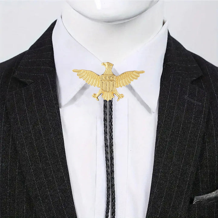 Bolo-Krawatte mit patriotischem Adler-Stern-Schild-Motiv im Western-Stil - image 13