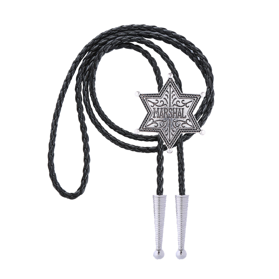 Vintage Western Marshal Hexagramm-Stern-Abzeichen Bolo-Krawatte - image 4