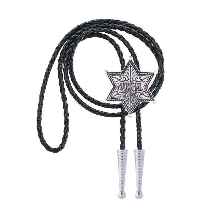 Vintage Western Marshal Hexagramm-Stern-Abzeichen Bolo-Krawatte - image 4