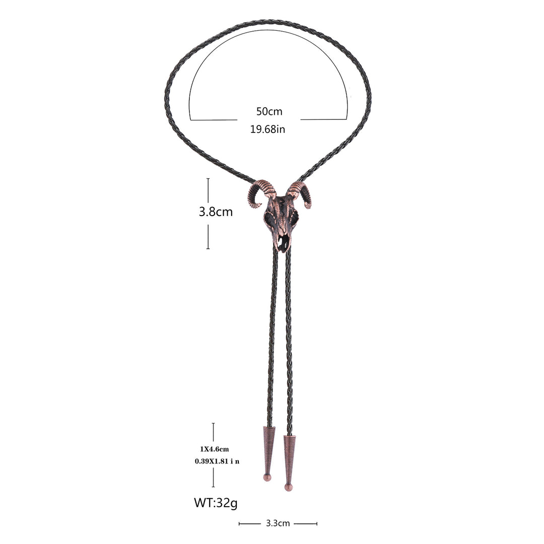 Dunkle Ästhetik, gotische Bolo-Krawatte mit Widderkopf - image 3