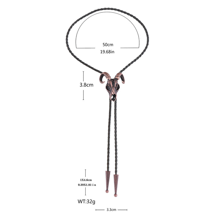 Dunkle Ästhetik, gotische Bolo-Krawatte mit Widderkopf - image 3