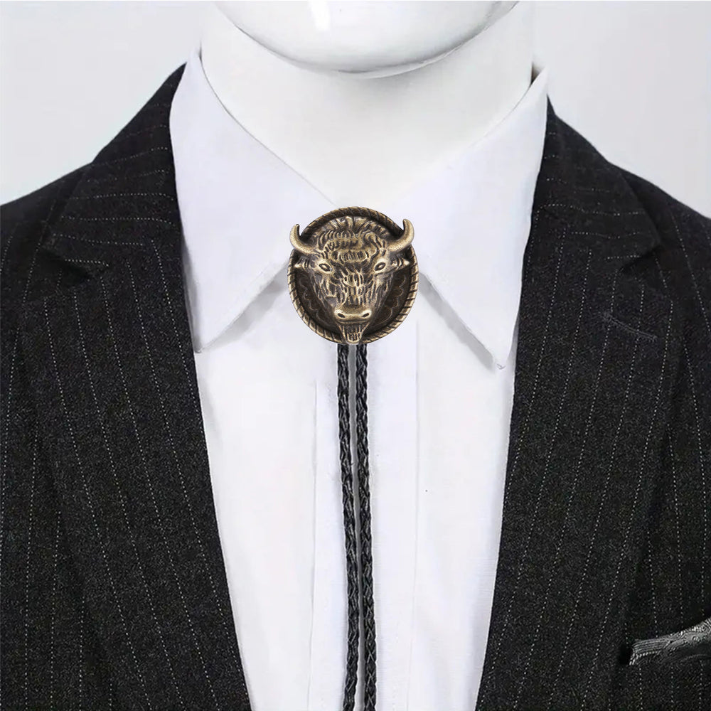 Buffalo Head Medaillon Old West Bolo Krawatte - image 1