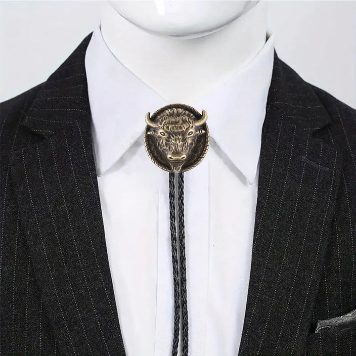 Buffalo Head Medaillon Old West Bolo Krawatte - image 1