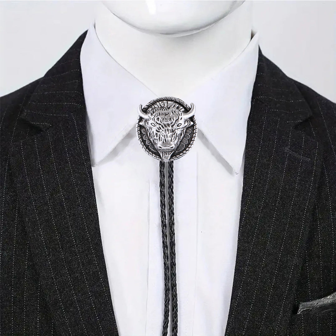 Buffalo Head Medaillon Old West Bolo Krawatte - image 6