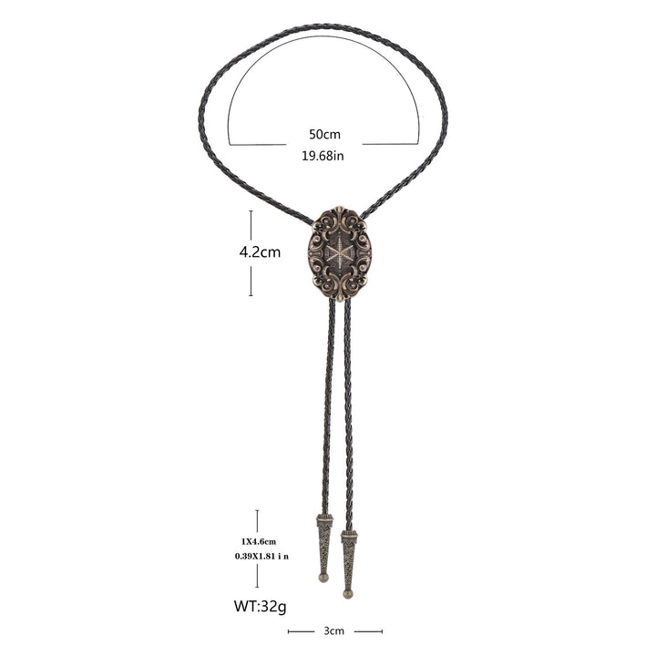 Verzierte viktorianische Western-Bolo-Krawatte mit Kompass und Stern - image 2