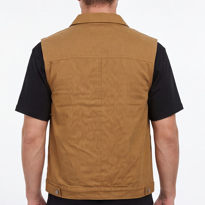 Herren-Jeansweste im amerikanischen Vintage-Stil, lässig, gewaschen, mit zwei Taschen - image 2