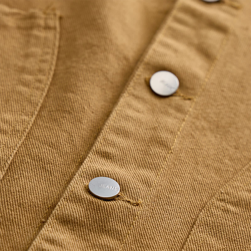 Herren-Jeansweste im amerikanischen Vintage-Stil, lässig, gewaschen, mit zwei Taschen - image 5