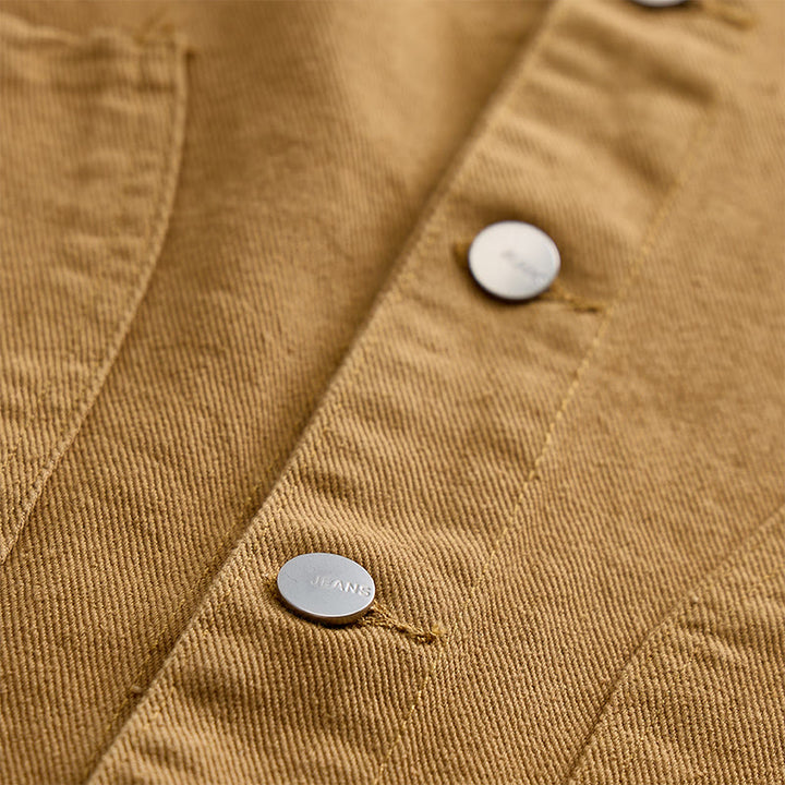 Herren-Jeansweste im amerikanischen Vintage-Stil, lässig, gewaschen, mit zwei Taschen - image 5