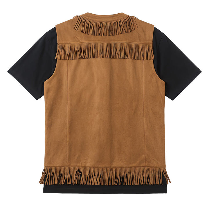 Herrenweste im Western-Hippie-Stil aus Wildleder mit Fransen - image 9