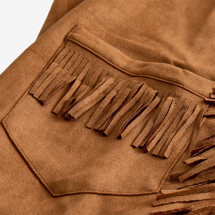 Herrenweste im Western-Hippie-Stil aus Wildleder mit Fransen - image 7