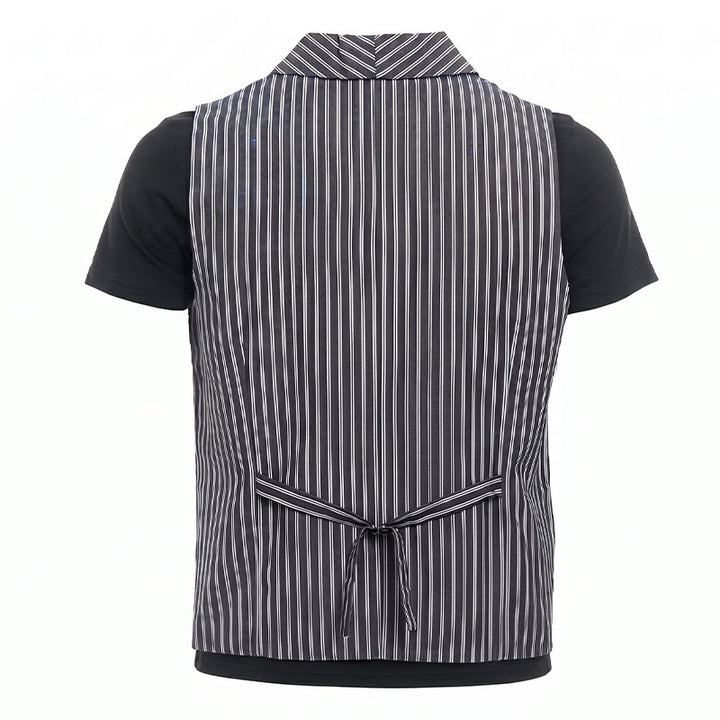 Herren-Anzugweste, grau gestreift, schmal geschnitten, Retro-Stil - image 9