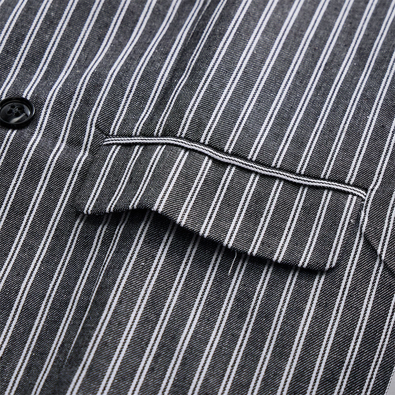 Herren-Anzugweste, grau gestreift, schmal geschnitten, Retro-Stil - image 5