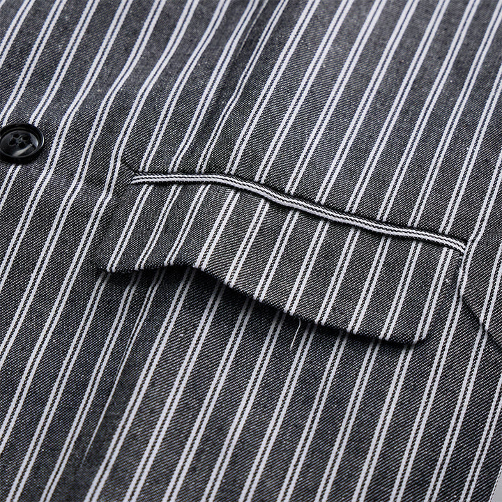 Herren-Anzugweste, grau gestreift, schmal geschnitten, Retro-Stil - image 5
