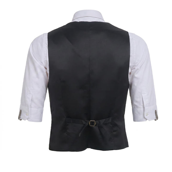 Herren-Anzugweste mit orientalischem Blumenjacquard-Muster, schmal geschnitten - image 12