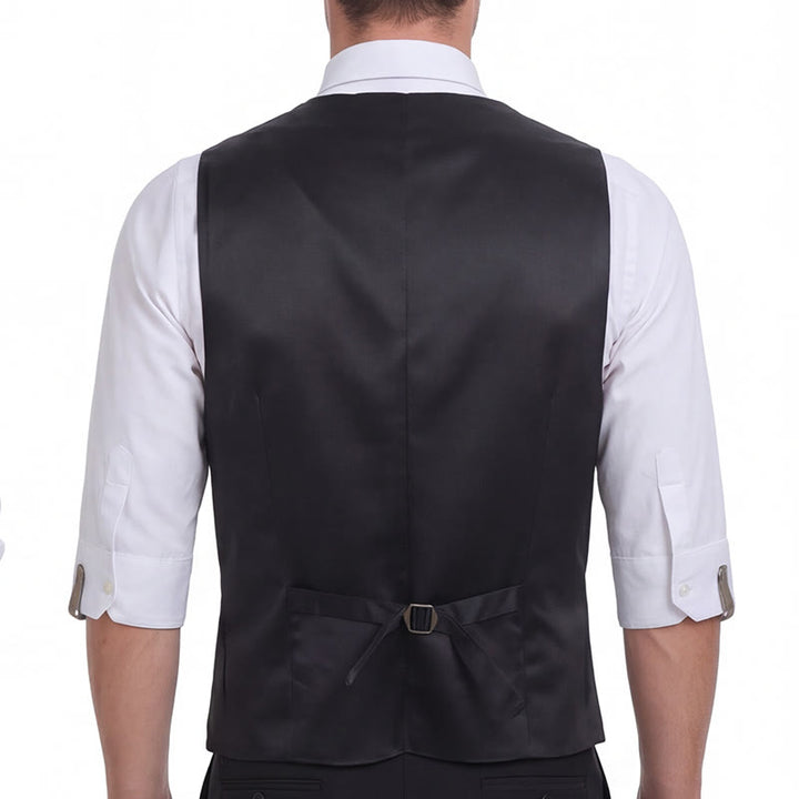 Herren-Anzugweste mit orientalischem Blumenjacquard-Muster, schmal geschnitten - image 2